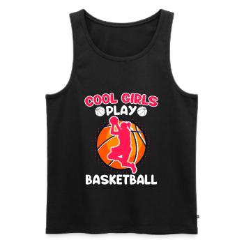 Les filles cool jouent au basket-ball - Débardeur bio Premium Homme - noir - Devant - Michal (187cm)
