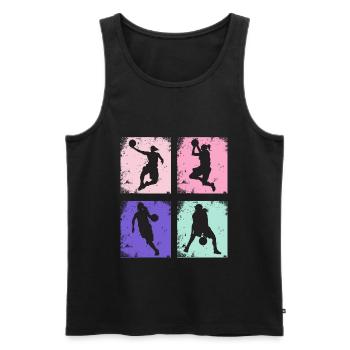 Basketball féminin vintage - Débardeur bio Premium Homme - noir - Devant - AI Model Male 178 light (178cm)