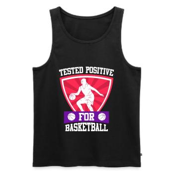 Testé positif au basketball féminin - Débardeur bio Premium Homme - noir - Devant - AI Model Male 178 light (178cm)