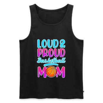 Proud Basketball Mom Basketball Mutter - Männer Premium Bio Tank Top - Schwarz - Vorne - AI Model Male 178 light (178cm)