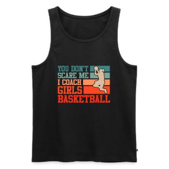 Entraîneur de basket-ball féminin - Débardeur bio Premium Homme - noir - Devant - AI Model Male 178 light (178cm)
