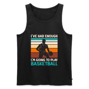 Assez pour moi je vais jouer au basket Basketball - Débardeur bio Premium Homme - noir - Devant - Michal (187cm)