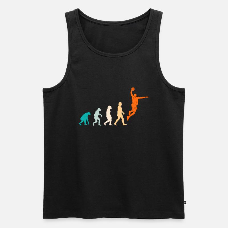 Basketball Evolution Basketballer - Männer Premium Bio Tank Top - Schwarz