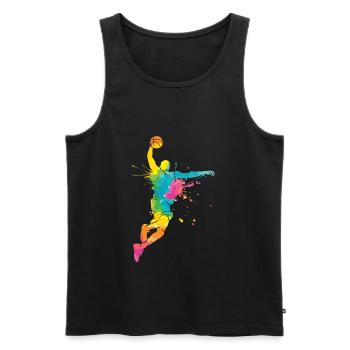 Basketball Dunking Art Basketball Player - Men's Premium Organic Tank Top - black - Front - AI Model Male 178 light (178cm)