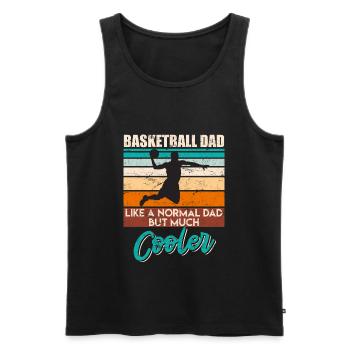 Basket-ball papa comme papa normal juste beaucoup plus cool - Débardeur bio Premium Homme - noir - Devant - Michal (187cm)