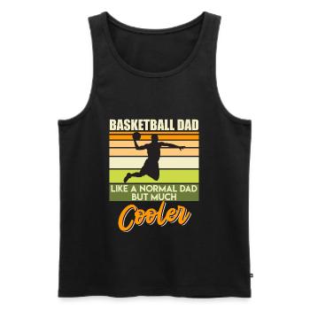 Basket-ball papa comme papa normal juste beaucoup plus cool - Débardeur bio Premium Homme - noir - Devant - Michal (187cm)