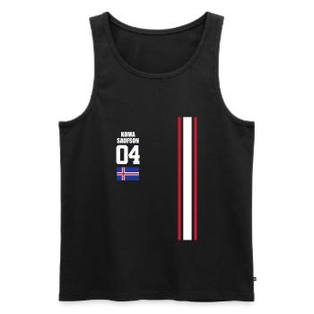 Sauftrikot Island Koma Saufson - Männer Premium Bio Tank Top - Schwarz - Vorne - Michal (187cm)