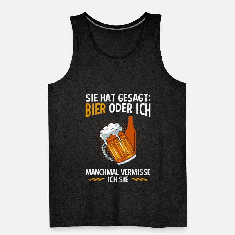 Männer Bier Spruch Bier oder Frau Biertrinker Männer Premium Bio Tank Top