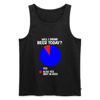 Statistiques du tableau du cercle de la bière Boire de la bière aujourd’hui - Débardeur bio Premium Homme - noir - Devant - Michal (187cm)