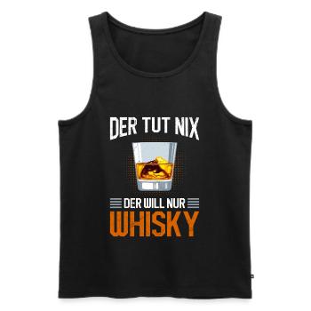Whiskytrinker der Will nur Whisky - Männer Premium Bio Tank Top - Schwarz - Vorne - Michal (187cm)