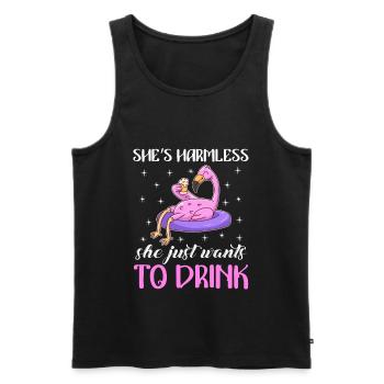 She doesn't do anything she just wants to drink Party Festival - Men's Premium Organic Tank Top - black - Front - Michal (187cm)