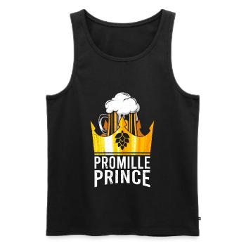 Buveur de bière Promille Prinz Malle Party - Débardeur bio Premium Homme - noir - Devant - AI Model Male 178 light (178cm)