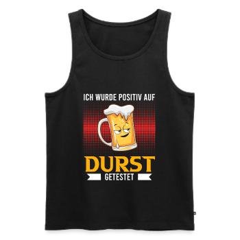Positiv auf Durst getestet Bier Durst Biertrinker - Männer Premium Bio Tank Top - Schwarz - Vorne - AI Model Male 178 light (178cm)