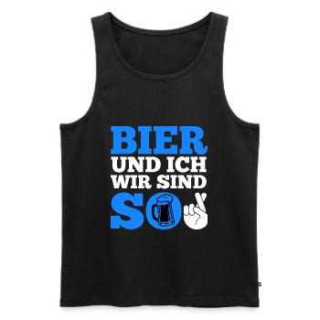 Bier und ich sind so Biertrinker Griller BBQ - Männer Premium Bio Tank Top - Schwarz - Vorne - AI Model Male 178 light (178cm)