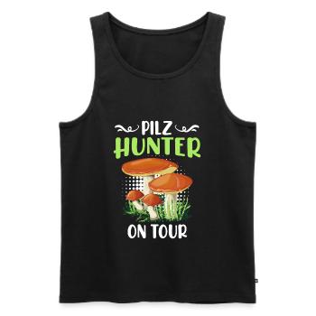 Pilz Hunter on Tour Pilzsammler - Männer Premium Bio Tank Top - Schwarz - Vorne - Michal (187cm)