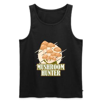 Chasseur de champignons Cueilleurs de champignons Cueilleurs de champignons - Débardeur bio Premium Homme - noir - Devant - AI Model Male 178 light (178cm)