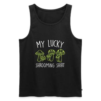 My Lucky Shrooming Shirt - Men's Premium Organic Tank Top - black - Front - AI Model Male 178 light (178cm)