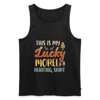 Morchel Jagd Shirt Pilzsammler - Männer Premium Bio Tank Top - Schwarz - Vorne - Michal (187cm)