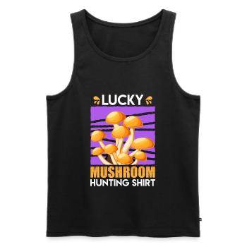 Cueilleur de champignons Lucky Mushroom Hunting - Débardeur bio Premium Homme - noir - Devant - Michal (187cm)