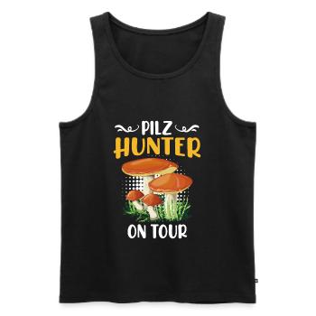 Pilz Hunter on Tour Pilzsammler - Männer Premium Bio Tank Top - Schwarz - Vorne - Michal (187cm)