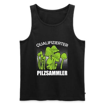 Qualifizierter Pilzsammler Pile Sammeln - Männer Premium Bio Tank Top - Schwarz - Vorne - AI Model Male 178 light (178cm)