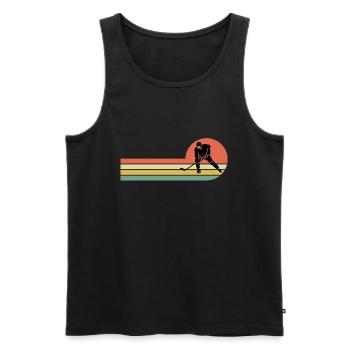 Retro Eishockey - Männer Premium Bio Tank Top - Schwarz - Vorne - Michal (187cm)