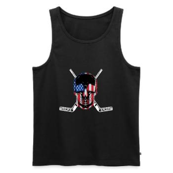 Joueurs de hockey sur glace hockey sur glace hockey usa - Débardeur bio Premium Homme - noir - Devant - AI Model Male 178 light (178cm)