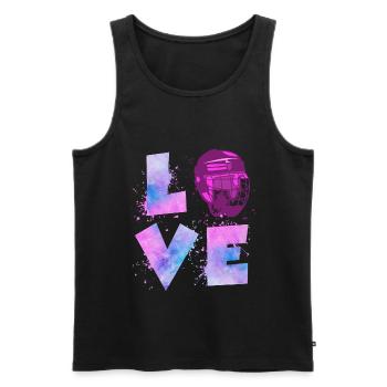 Eishockey Liebe Eishockeyspielerin Damen - Männer Premium Bio Tank Top - Schwarz - Vorne - Michal (187cm)