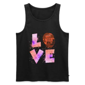 Eishockey Liebe Eishockeyspielerin Damen - Männer Premium Bio Tank Top - Schwarz - Vorne - Michal (187cm)