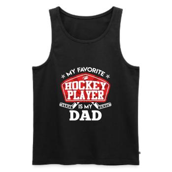 Eishockey Papa - Männer Premium Bio Tank Top - Schwarz - Vorne - Michal (187cm)