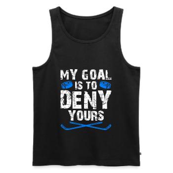 My Goal is to deny yours Eishockey Torwart - Männer Premium Bio Tank Top - Schwarz - Vorne - AI Model Male 178 light (178cm)