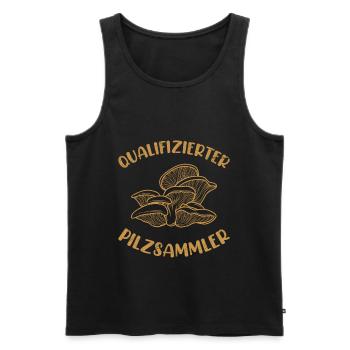 Qualifizierter Pilzsammler Pilze sammeln - Männer Premium Bio Tank Top - Schwarz - Vorne - AI Model Male 178 light (178cm)