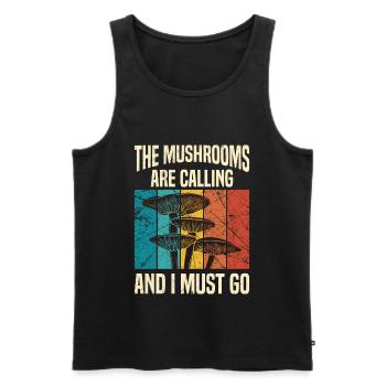 Assez pour moi je vais cueillir des champignons bunting aux champignons - Débardeur bio Premium Homme - noir - Devant - Michal (187cm)