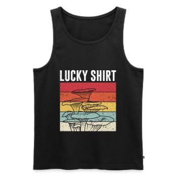 Lucky Shirt Lucky Mushroom Mushroom Collecting Mushrooms - Men's Premium Organic Tank Top - black - Front - Michal (187cm)