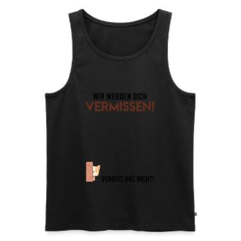 Wir werden dich vermissen Abschied Kollege - Männer Premium Bio Tank Top - Schwarz - Vorne - Michal (187cm)
