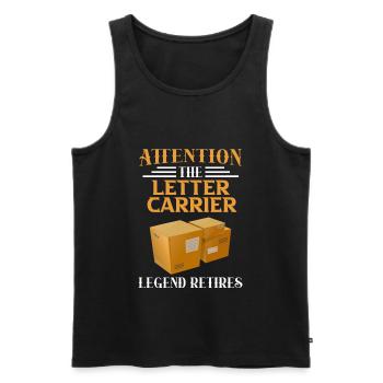 Postman Legend retires - Men's Premium Organic Tank Top - black - Front - AI Model Male 178 light (178cm)