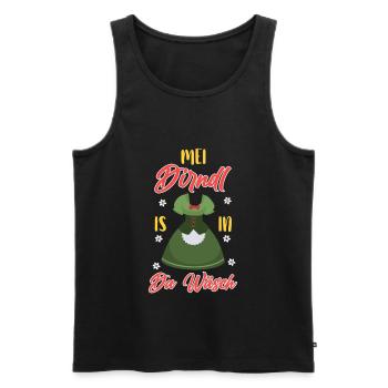 Mein Dirndl is in die da Wäsch Damen Trachten - Männer Premium Bio Tank Top - Schwarz - Vorne - Michal (187cm)