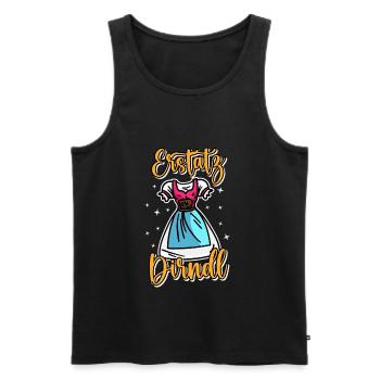 Trachtenshirt Ersatz Dirndl - Männer Premium Bio Tank Top - Schwarz - Vorne - Michal (187cm)