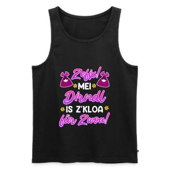 Zefix mein Dirndl is zkloa für Zwoa Bayern - Männer Premium Bio Tank Top - Schwarz - Vorne - AI Model Male 178 light (178cm)