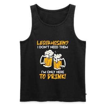 Lederhosen brauch ich nicht nur hier zum saufen - Männer Premium Bio Tank Top - Schwarz - Vorne - Michal (187cm)