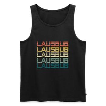 Vintage Lausbube Trachtenshirt Lausbub - Männer Premium Bio Tank Top - Schwarz - Vorne - AI Model Male 178 light (178cm)