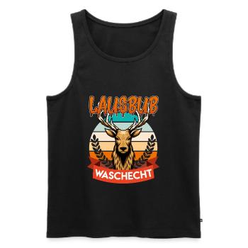 Waschechter Lausbub Bayer Trachtenshirt - Männer Premium Bio Tank Top - Schwarz - Vorne - AI Model Male 178 light (178cm)