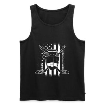 USA Ice Hockey Players Hockey Sticks - Men's Premium Organic Tank Top - black - Front - Michal (187cm)
