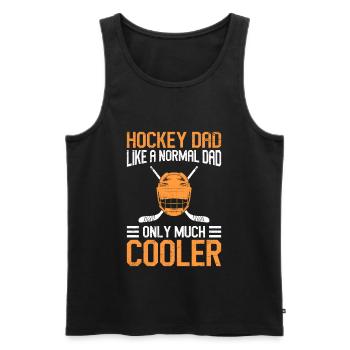 Eishockey Papa nur viel cooler - Männer Premium Bio Tank Top - Schwarz - Vorne - AI Model Male 178 light (178cm)