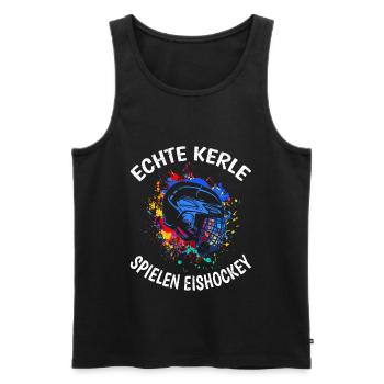 Eishockey Spruch Männer Eishockeyspieler - Männer Premium Bio Tank Top - Schwarz - Vorne - AI Model Male 178 light (178cm)