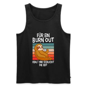 Faultier Kollegen Motivation Arbeit - Männer Premium Bio Tank Top - Schwarz - Vorne - Michal (187cm)
