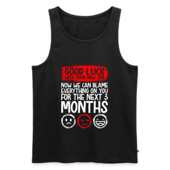 Good luck new job colleague job change - Men's Premium Organic Tank Top - black - Front - Michal (187cm)