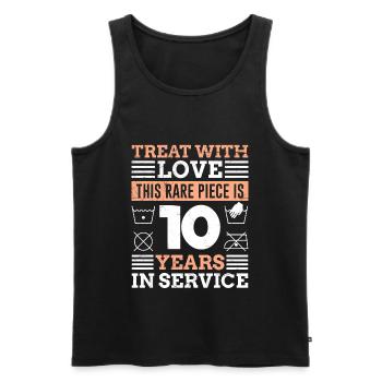 10 ans de service 10 ans de service - Débardeur bio Premium Homme - noir - Devant - AI Model Male 178 light (178cm)