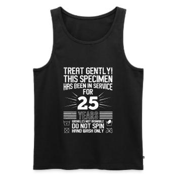 25 Jahre Dienstjubiläum 25 Jahre Arbeit - Männer Premium Bio Tank Top - Schwarz - Vorne - Michal (187cm)