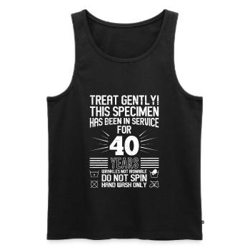 Service anniversary 40 years of work Company anniversary - Men's Premium Organic Tank Top - black - Front - AI Model Male 178 light (178cm)